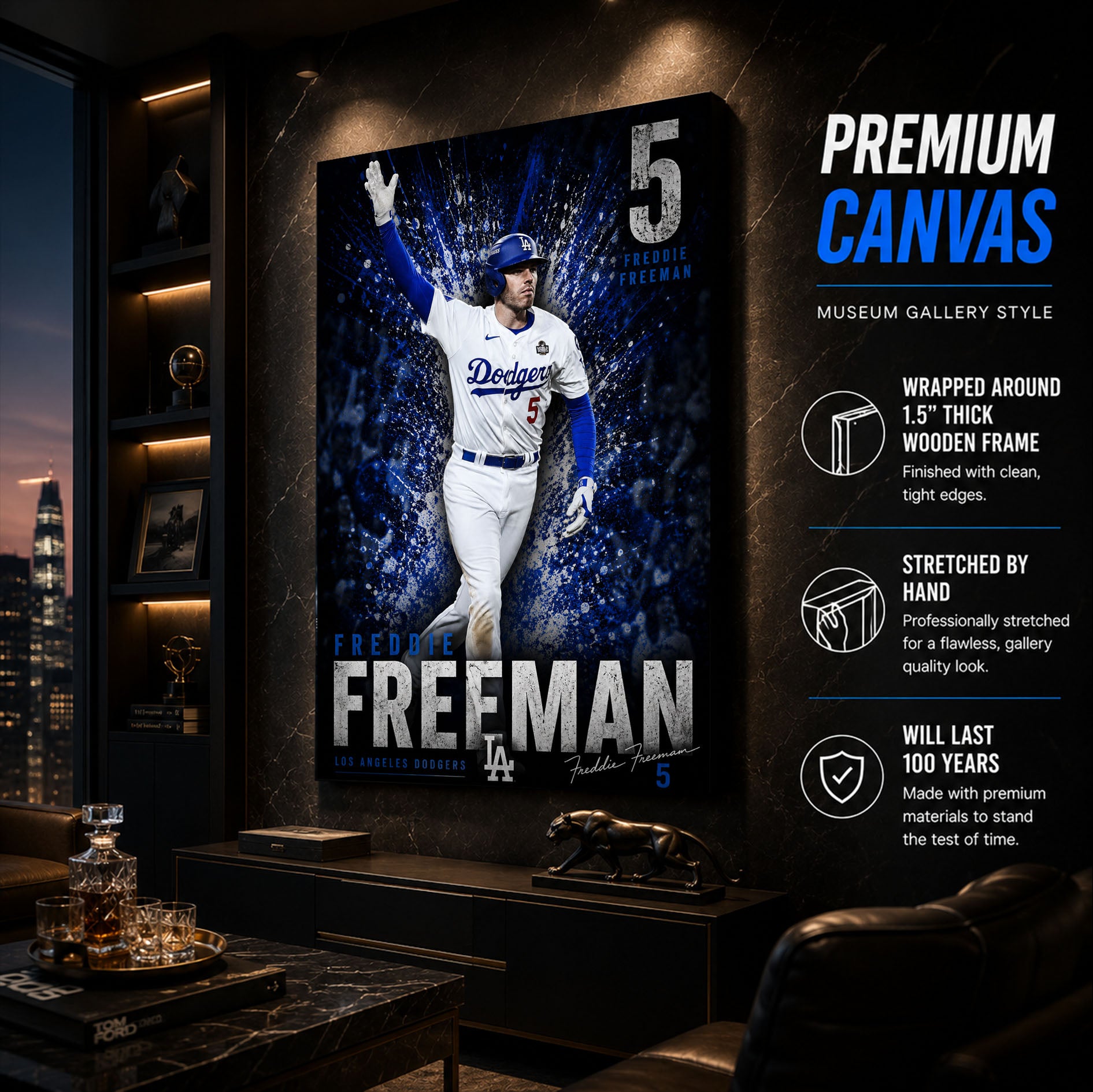 Freddie Freeman Dodgers Poster or Canvas Wall Art