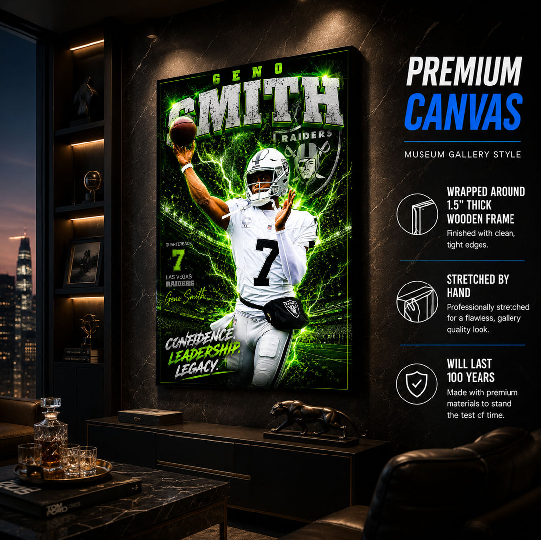Geno Smith Raiders Fan Poster or Canvas Wall Art