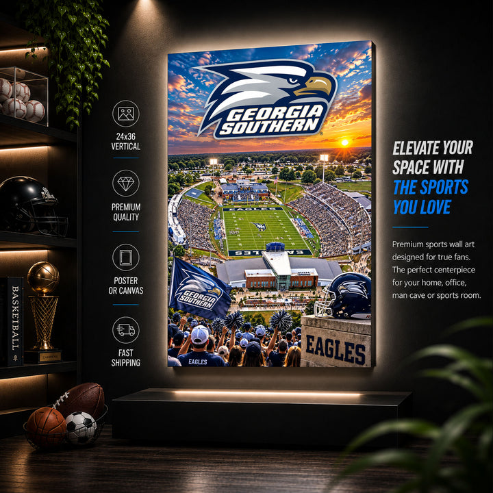 Georgia Southern Football Stadium Poster or Canvas Wall Art