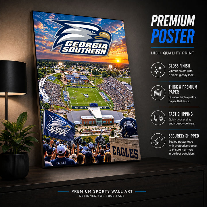 Georgia Southern Football Stadium Poster or Canvas Wall Art