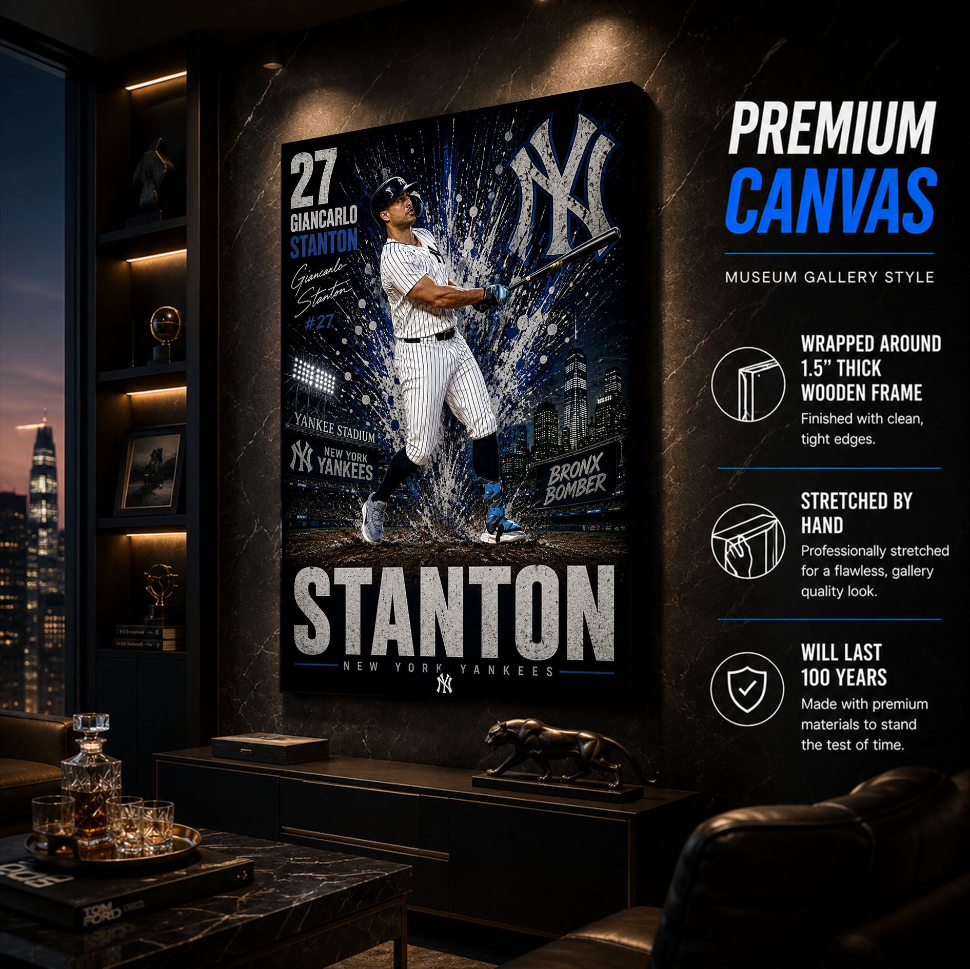 Giancarlo Stanton Yankees Poster or Canvas Wall Art