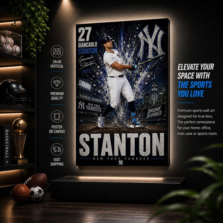 Giancarlo Stanton Yankees Poster or Canvas Wall Art