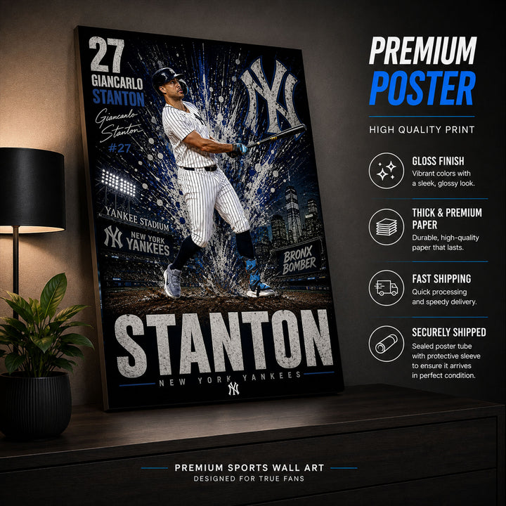 Giancarlo Stanton Yankees Poster or Canvas Wall Art