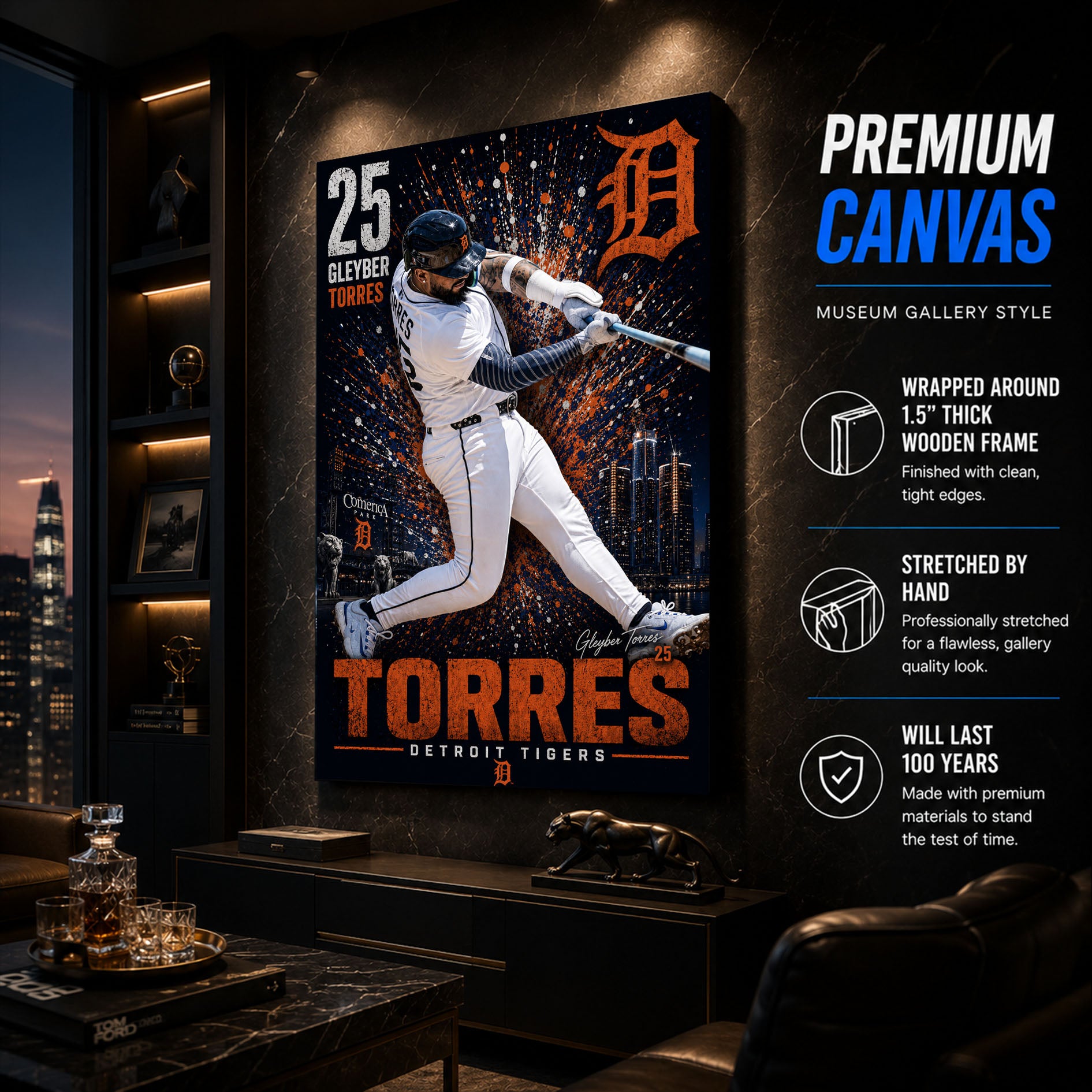 Gleyber Torres Tigers Poster or Canvas Wall Art