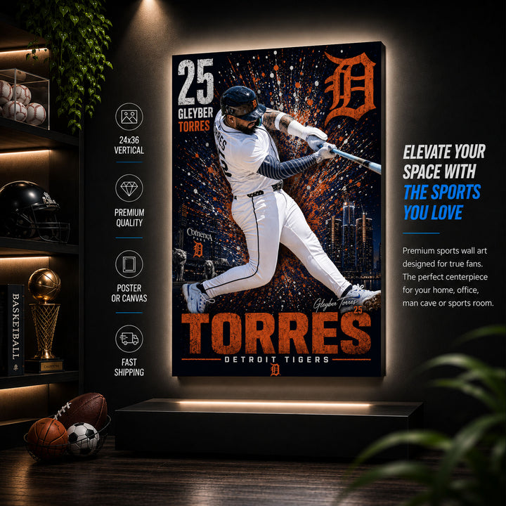 Gleyber Torres Tigers Poster or Canvas Wall Art