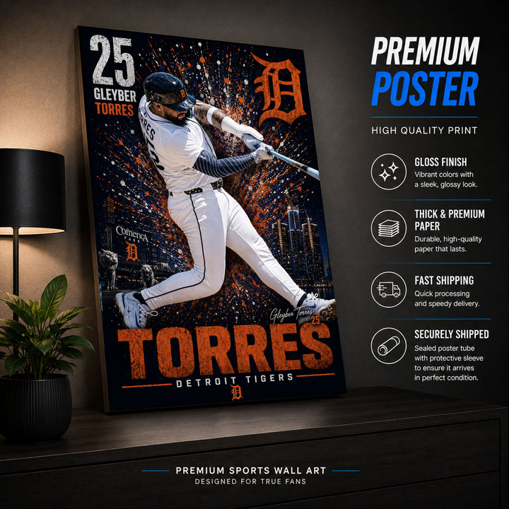 Gleyber Torres Tigers Poster or Canvas Wall Art