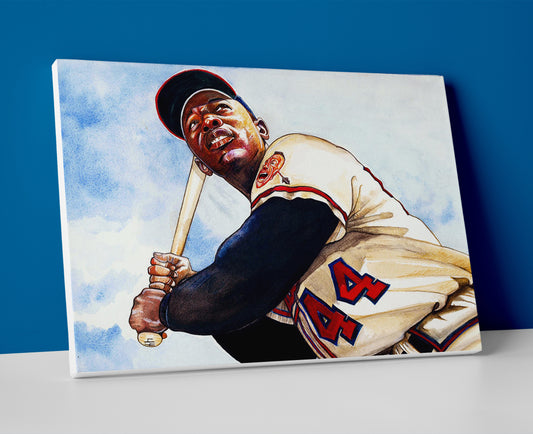 Hank Aaron Braves painting poster canvas wall art artwork