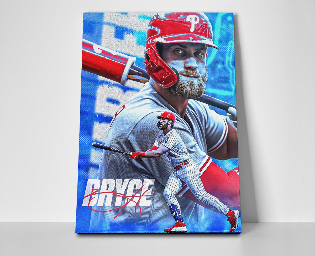 Bryce Harper Phillies MVP Poster or Wrapped Canvas