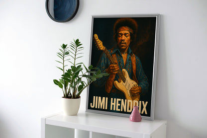 Jimi Hendrix Poster or Wrapped Canvas