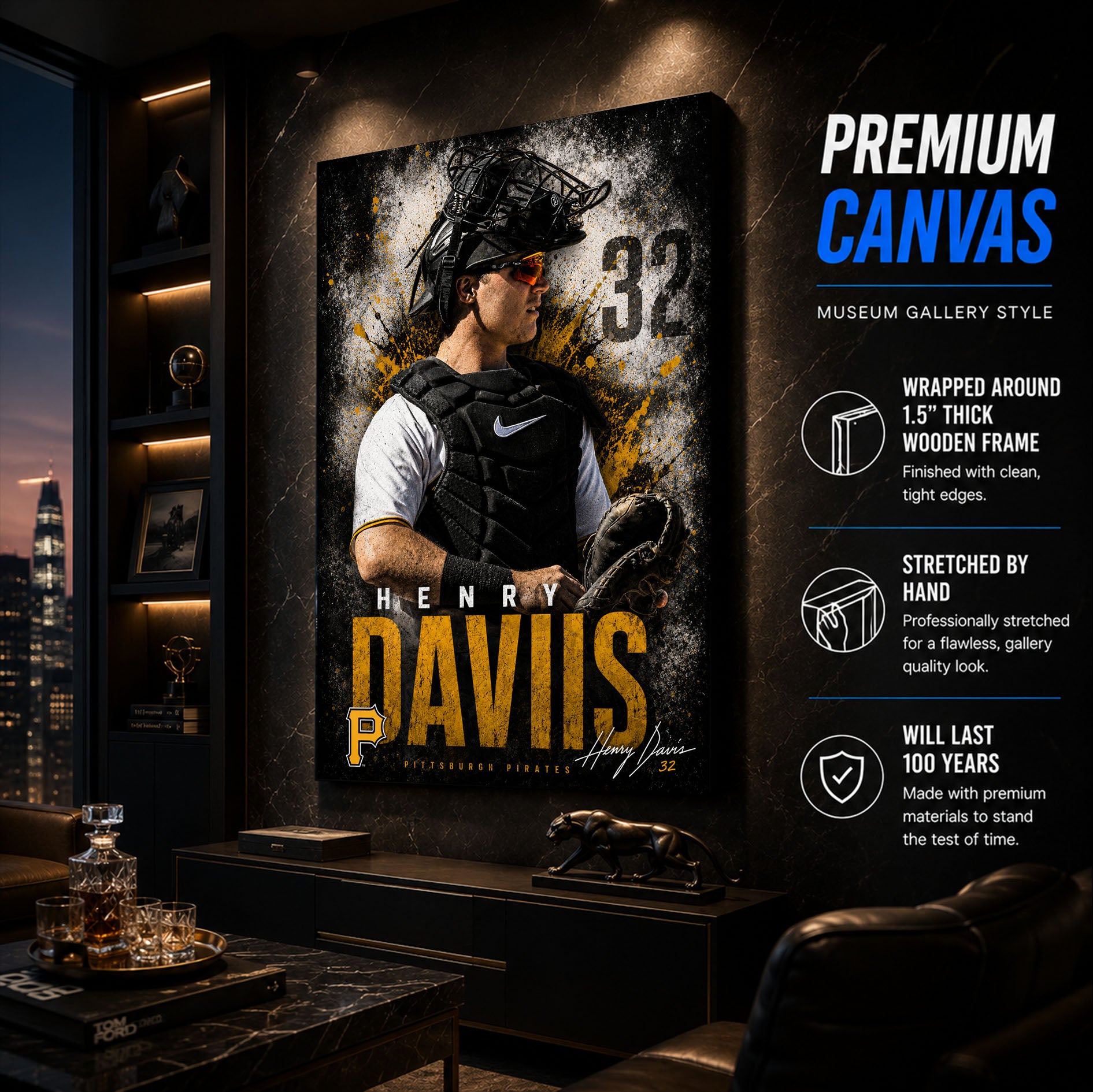 Henry Davis Pirates Poster or Canvas Wall Art