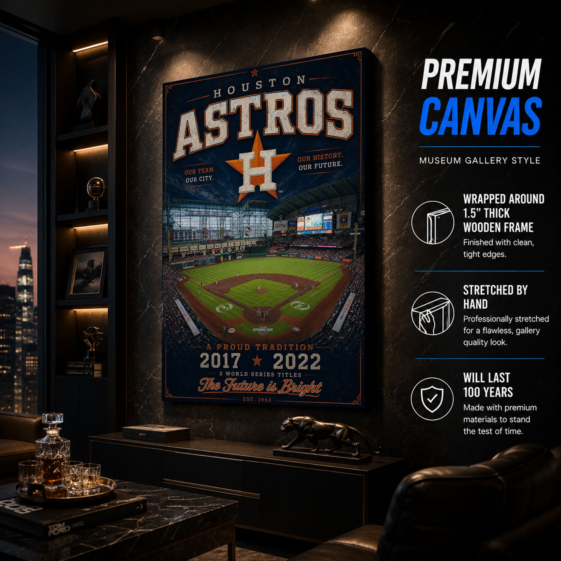 Houston Astros Stadium Fan Poster or Canvas Wall Art