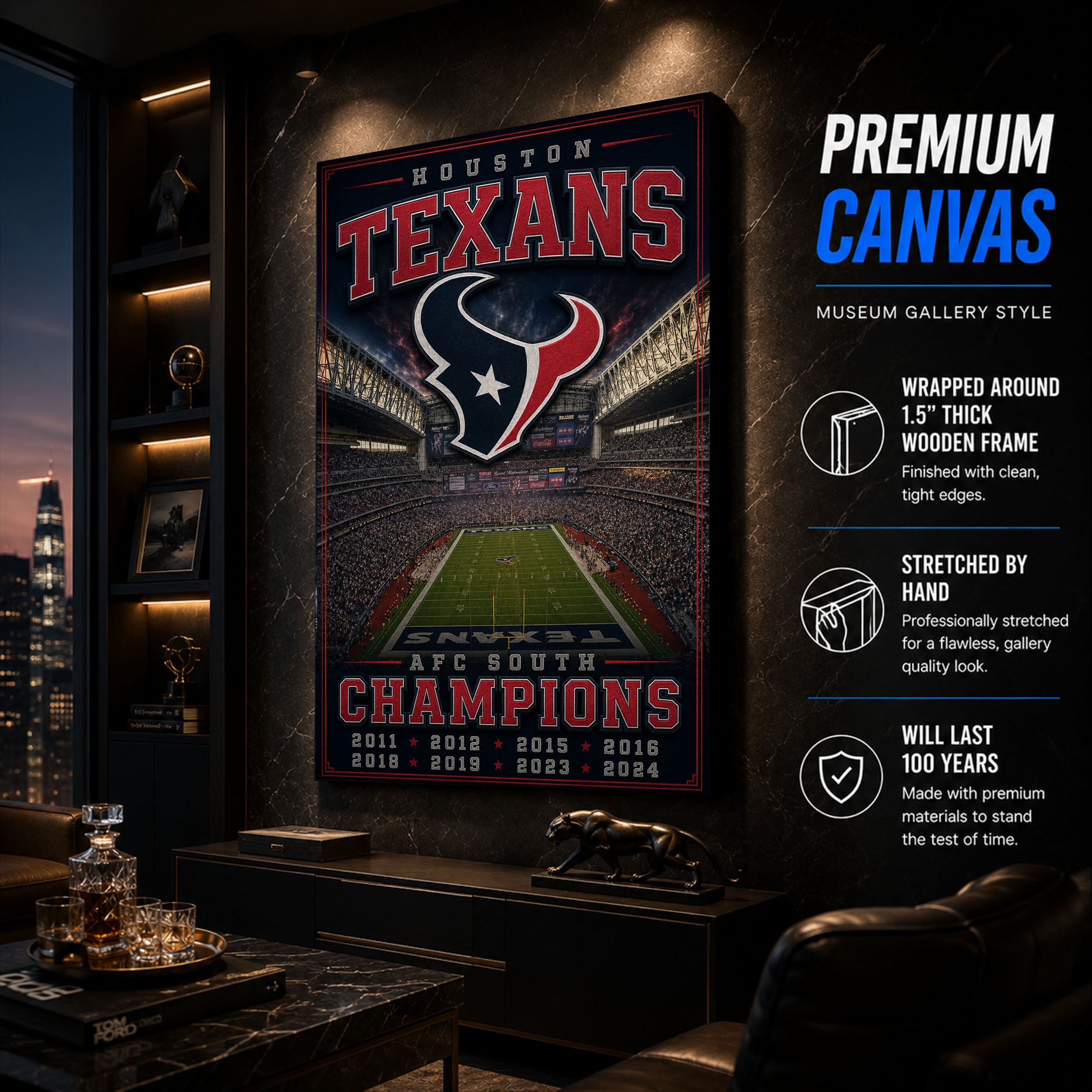 Houston Texans Stadium Fan Poster or Canvas Wall Art