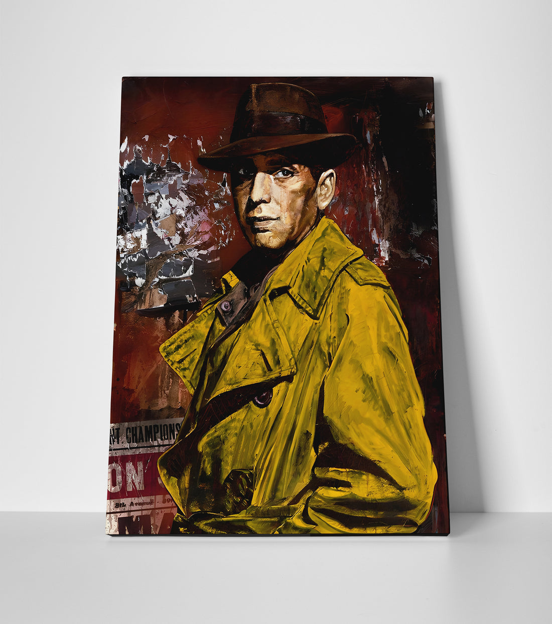 Humphrey Bogart Painting Poster or Canvas Wall Art