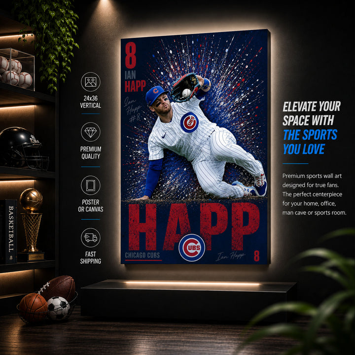 Ian Happ Cubs Poster or Canvas Wall Art