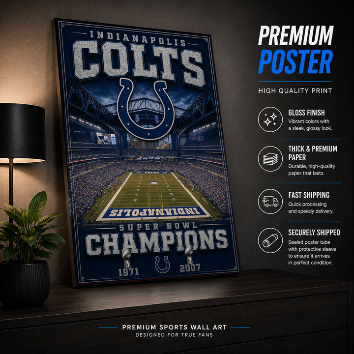 Indianapolis Colts Stadium Fan Poster or Canvas Wall Art