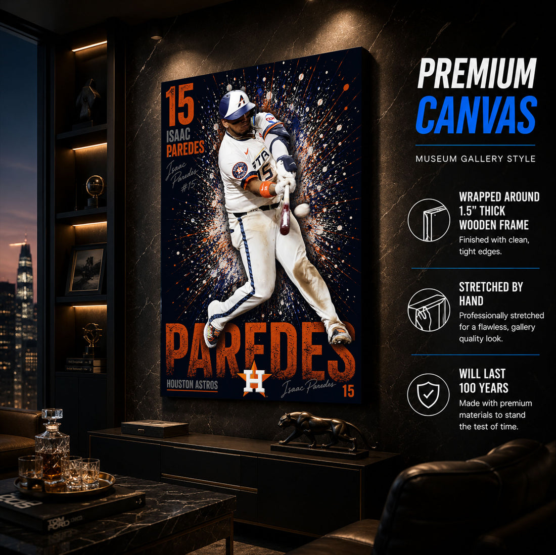 Isaac Paredes Astros Poster or Canvas Wall Art