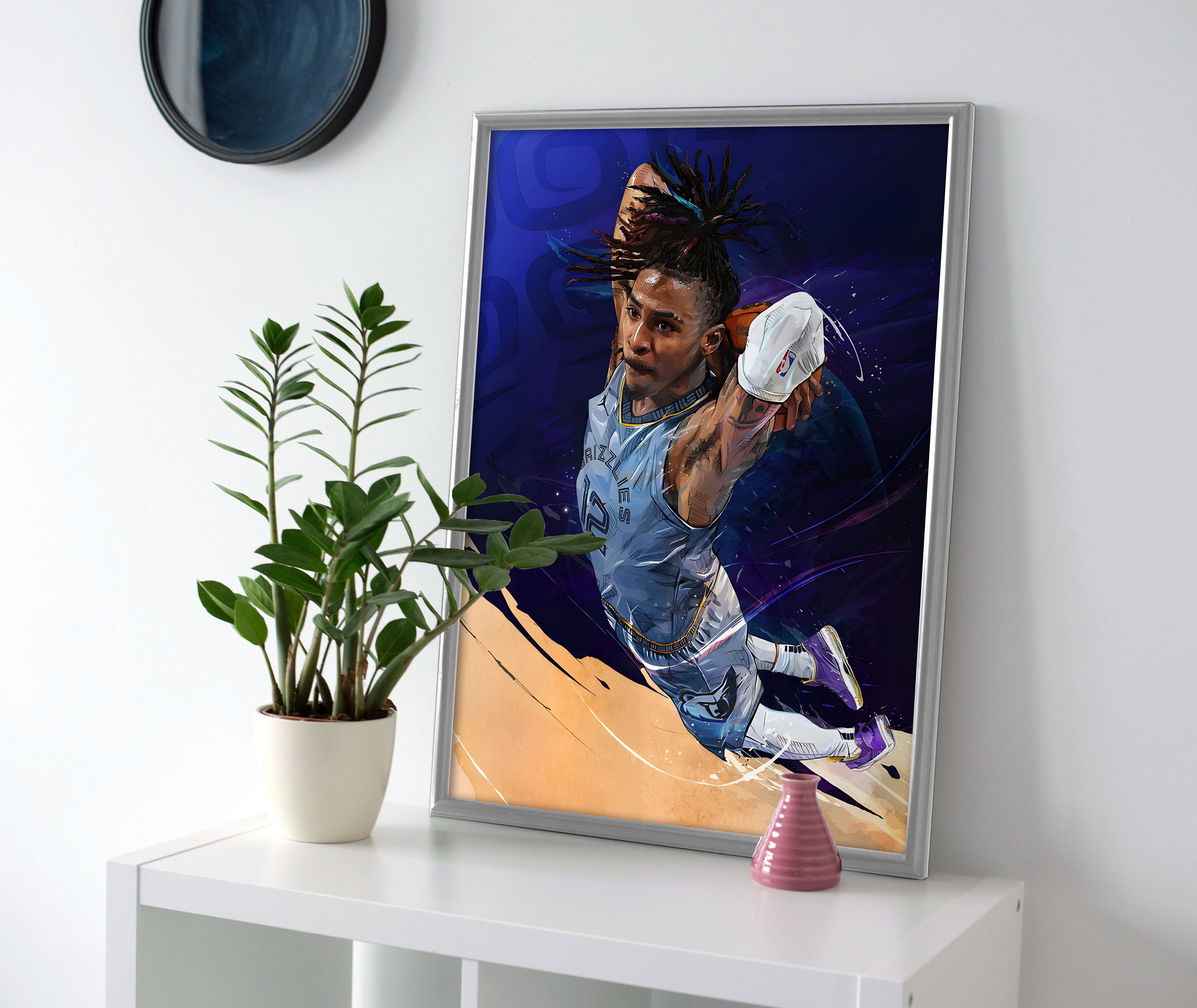 ja morant dunk poster canvas wall art print painting artwork