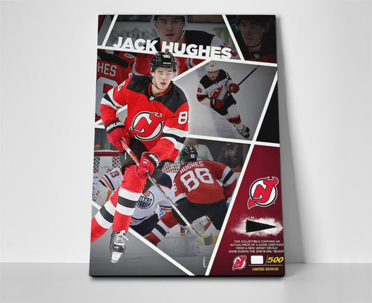 jack hughes poster canvas devils wall art hockey painting