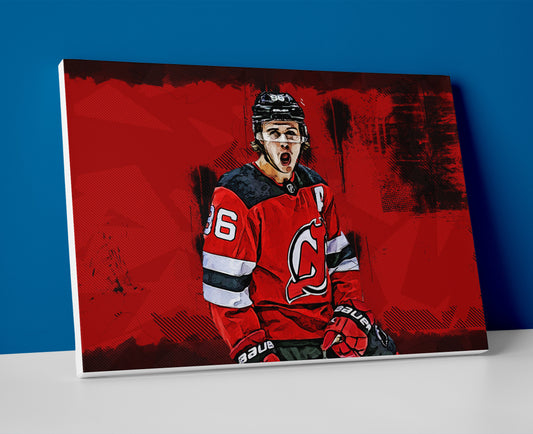 jack hughes poster canvas devils wall art hockey painting