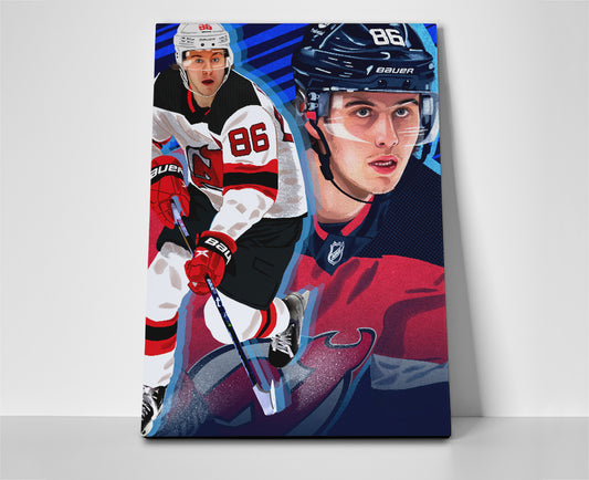 jack hughes hockey poster canvas devils wall art painting artwork