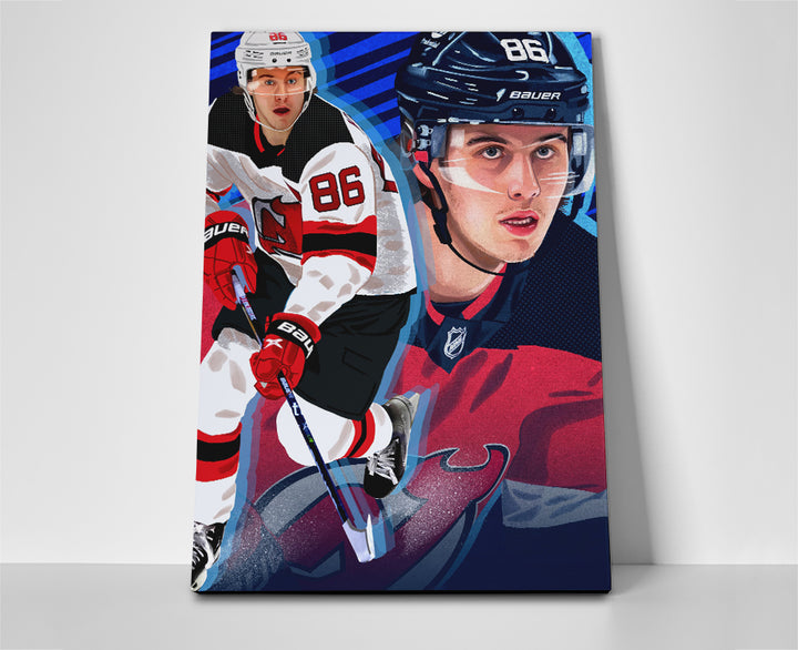 jack hughes hockey poster canvas devils wall art painting artwork