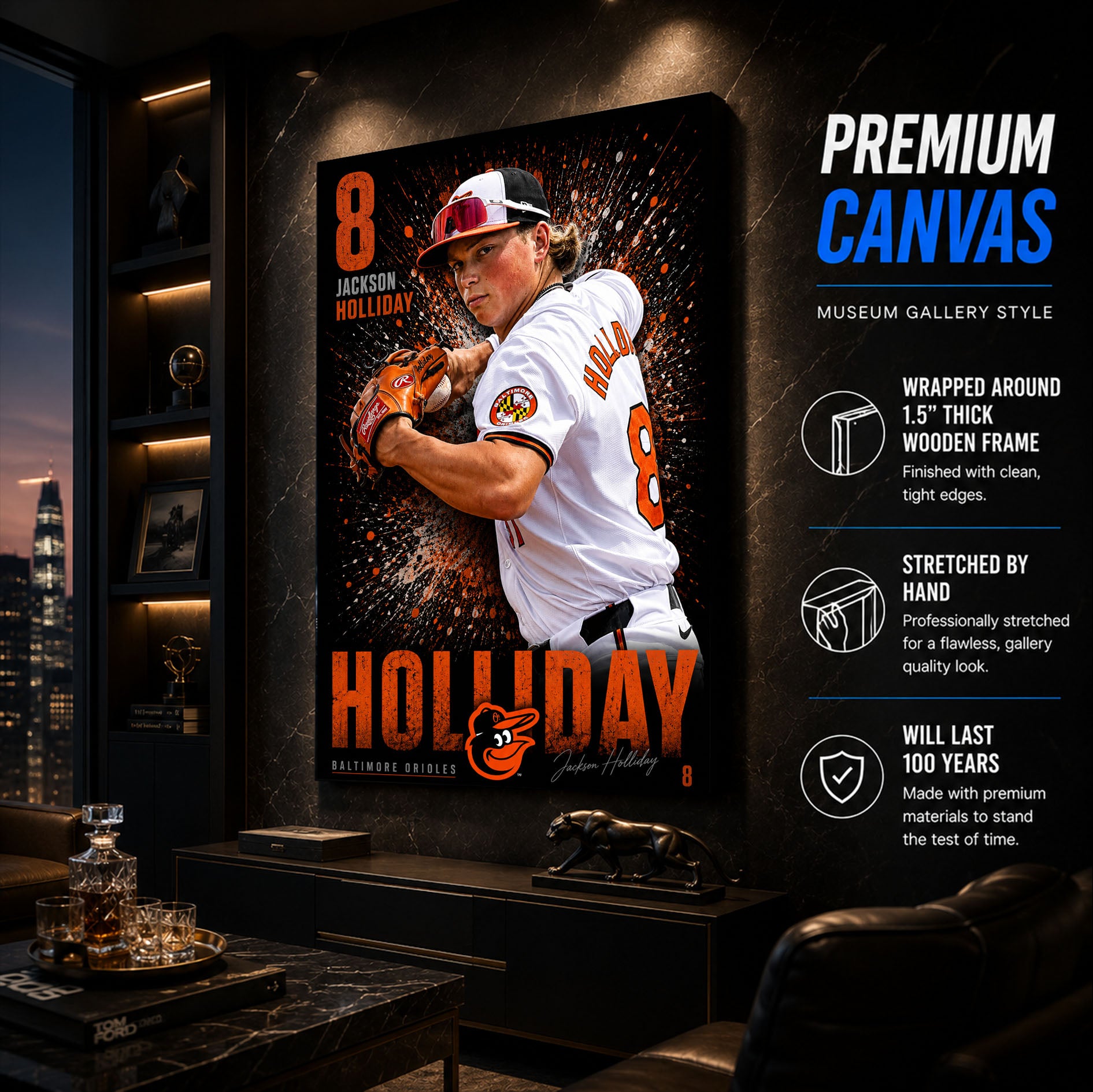 Jackson Holliday Orioles Poster or Canvas Wall Art