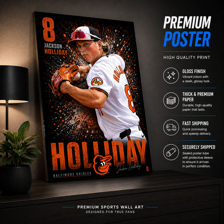 Jackson Holliday Orioles Poster or Canvas Wall Art