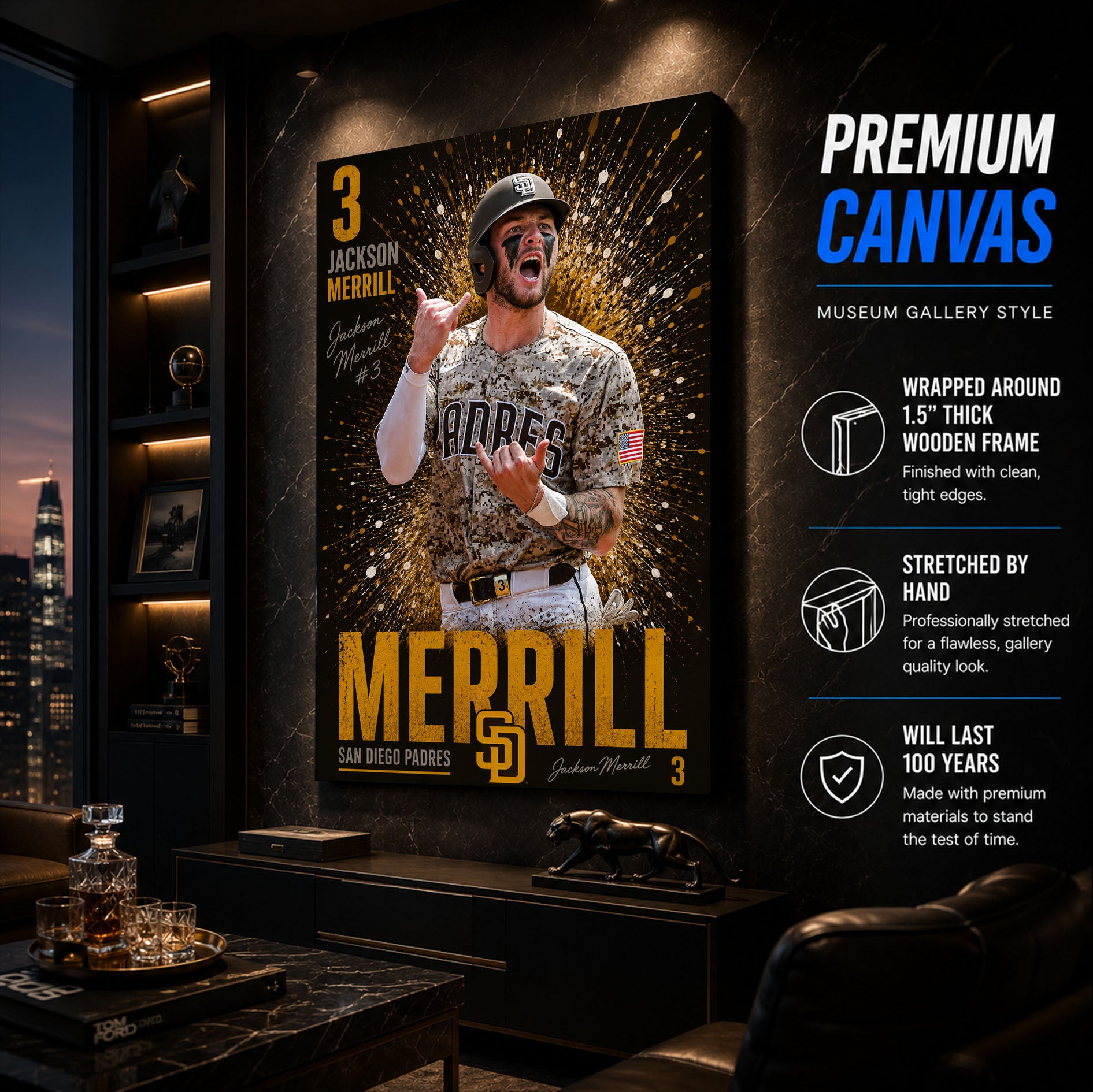 Jackson Merrill Padres Poster or Canvas Wall Art