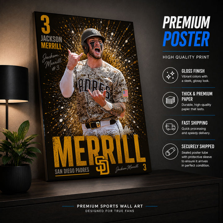Jackson Merrill Padres Poster or Canvas Wall Art