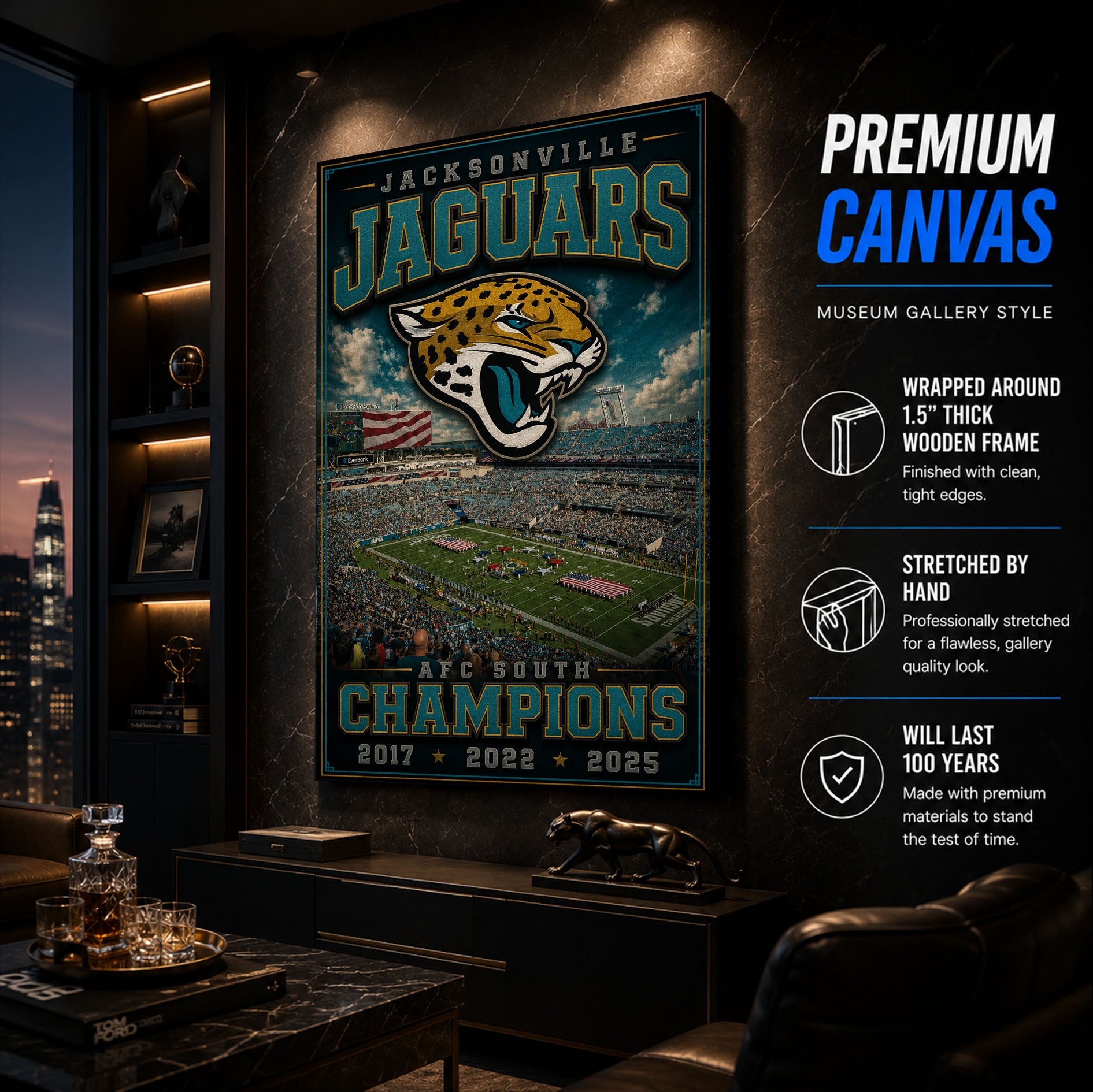 Jacksonville Jaguars Stadium Fan Poster or Canvas Wall Art
