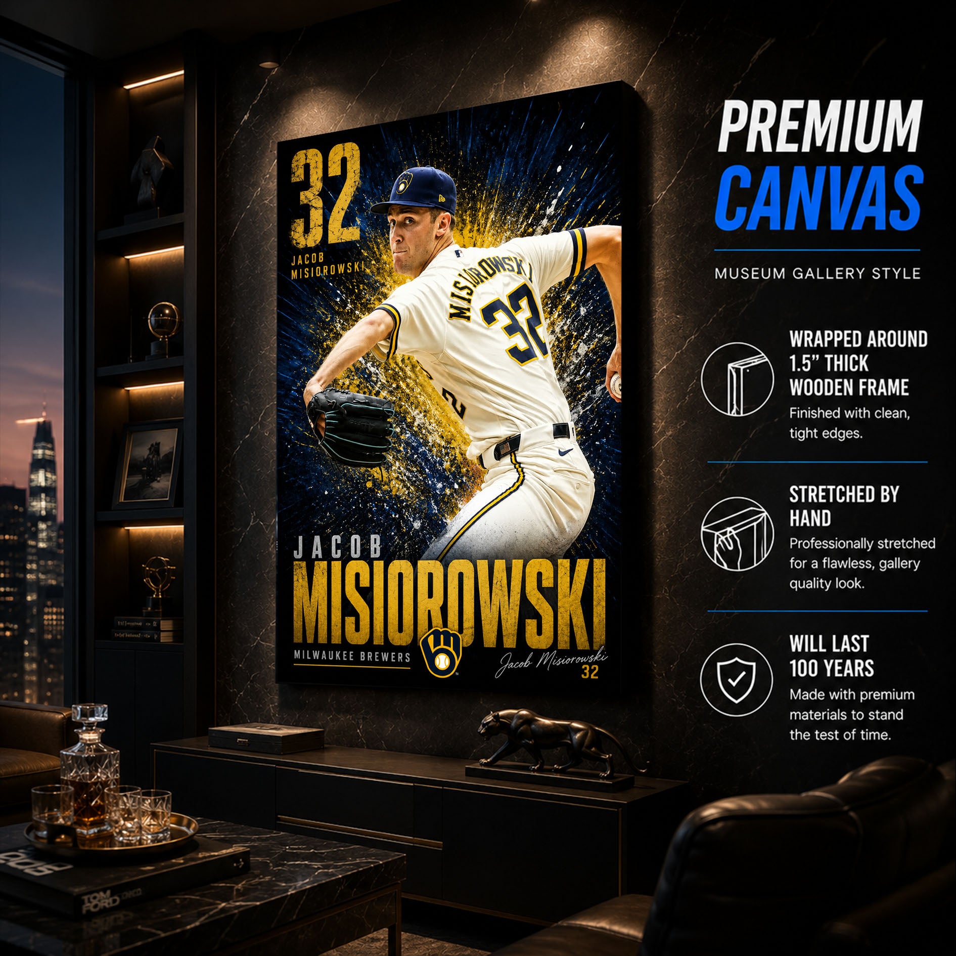 Jacob Misiorowski Brewers Poster or Canvas Wall Art