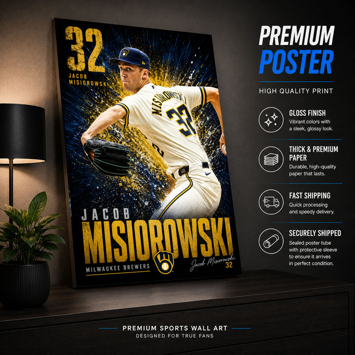 Jacob Misiorowski Brewers Poster or Canvas Wall Art