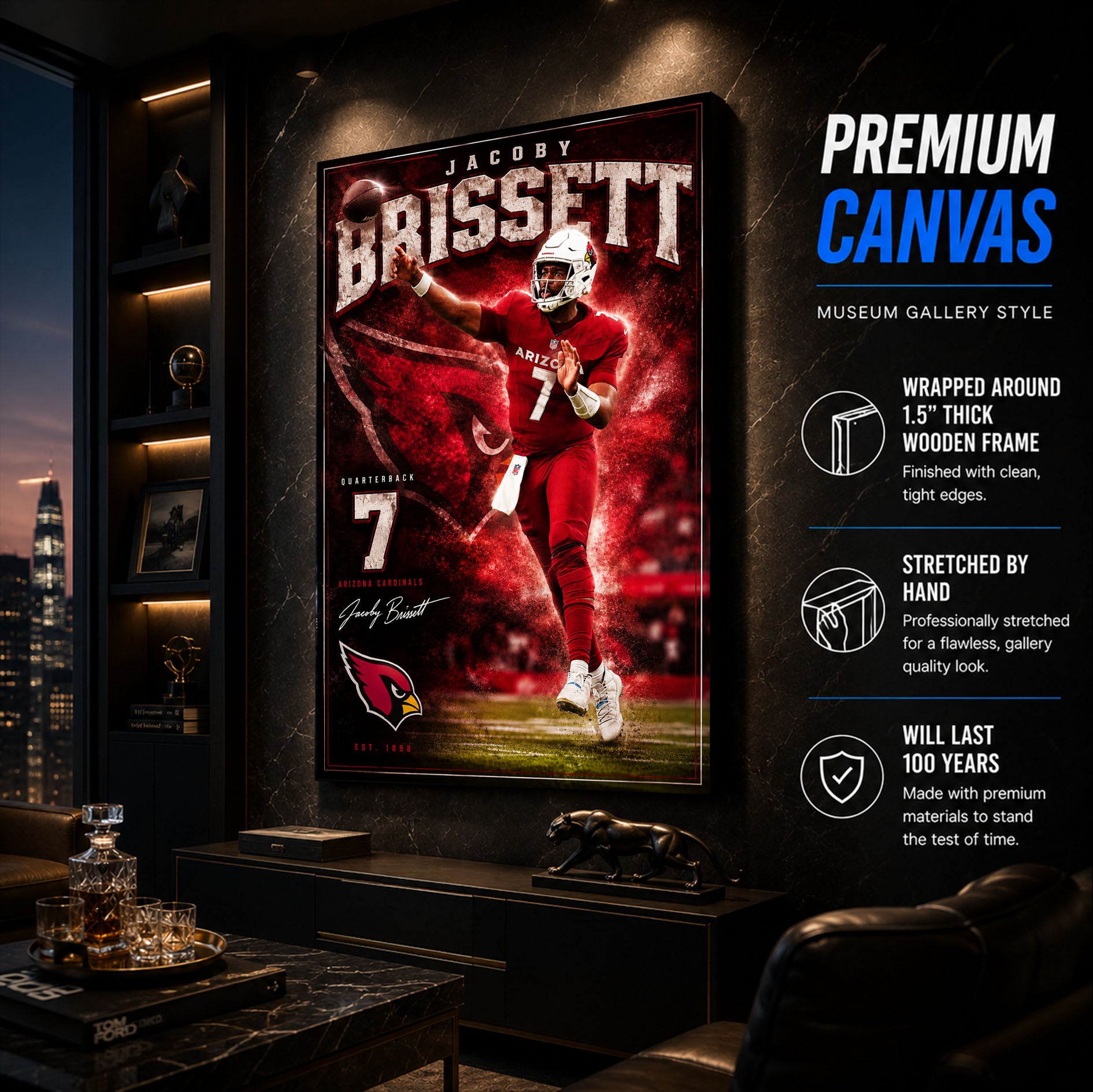 Jacoby Brissett Cardinals Fan Poster or Canvas Wall Art