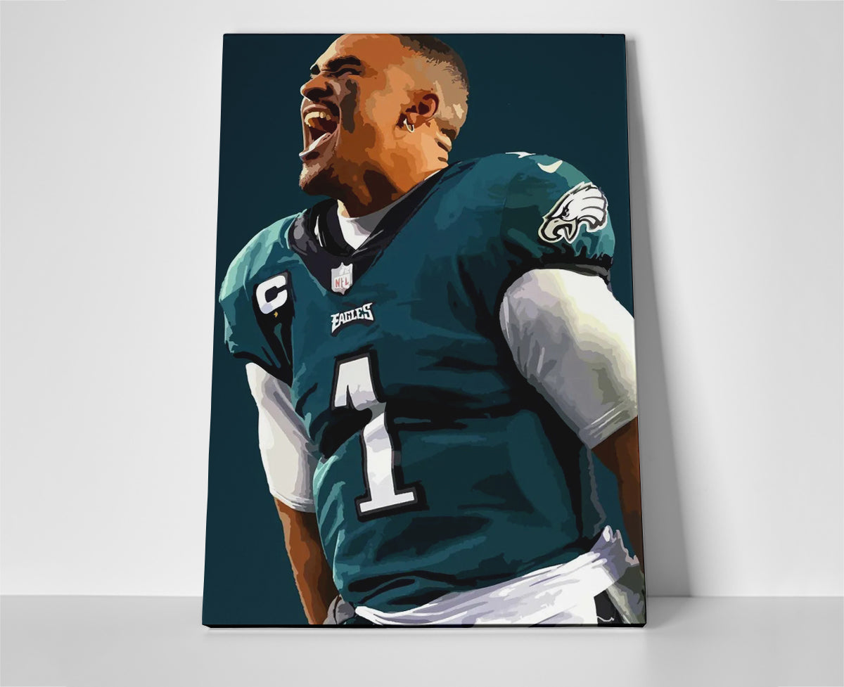 jalen hurts poster football canvas wall art