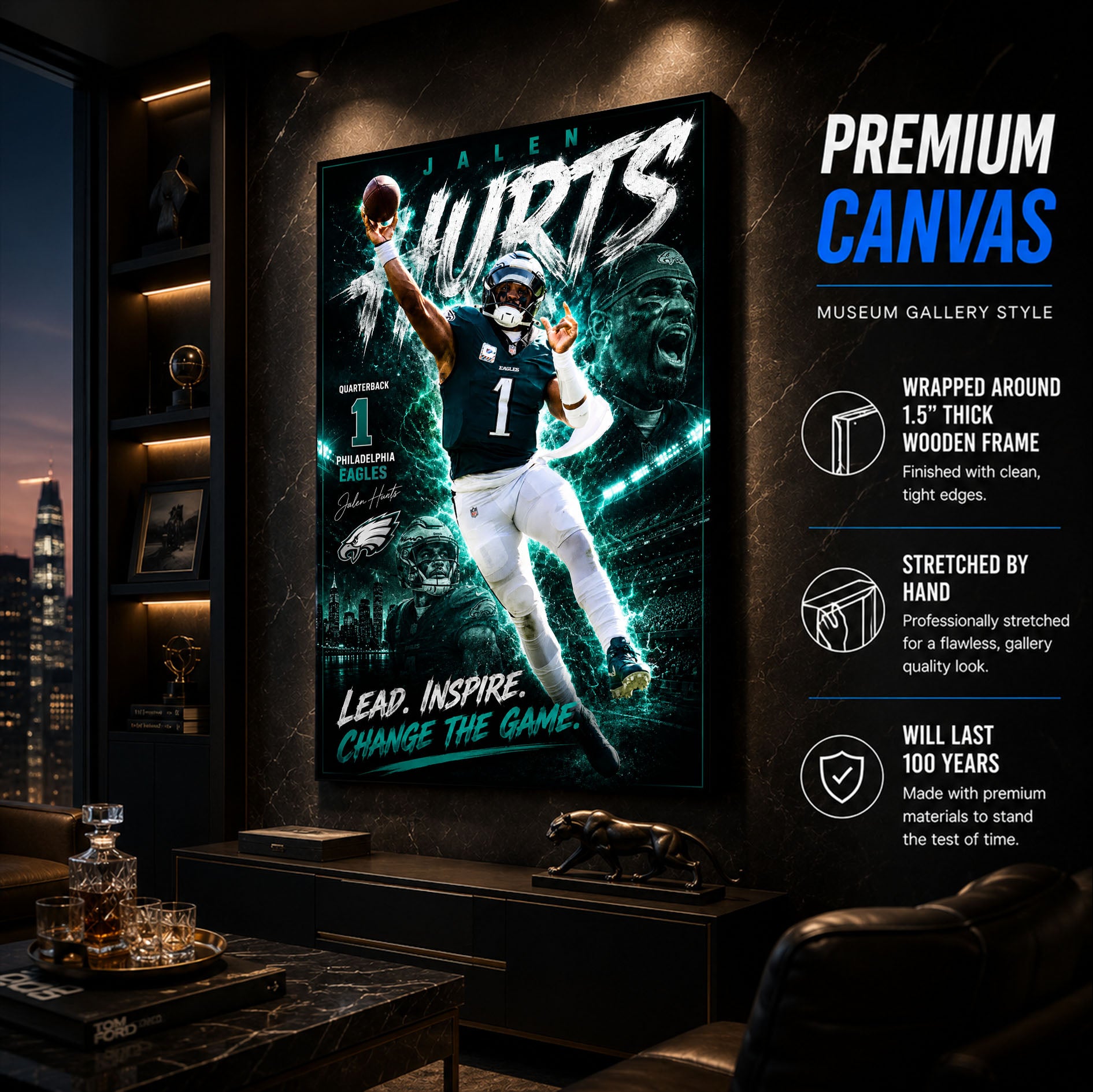 Jalen Hurts Eagles Fan Poster or Canvas Wall Art