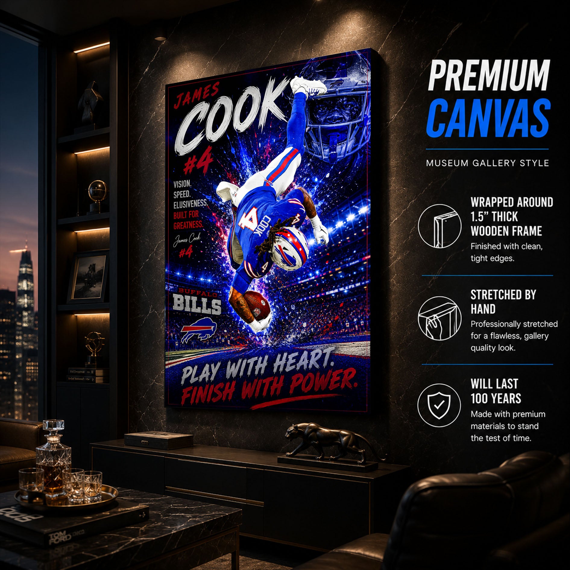 James Cook Bills Fan Poster or Canvas Wall Art