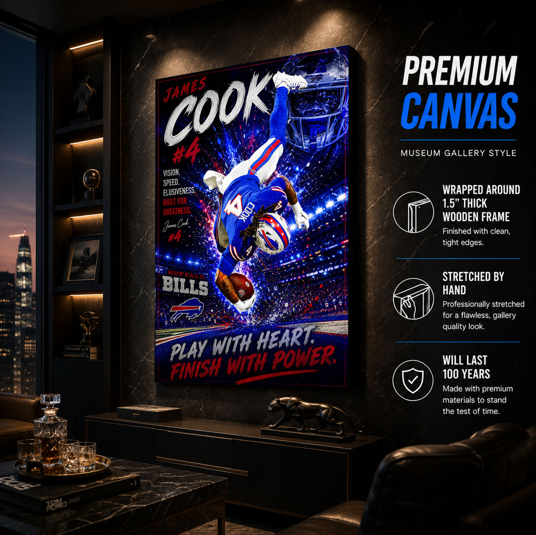 James Cook Bills Fan Poster or Canvas Wall Art