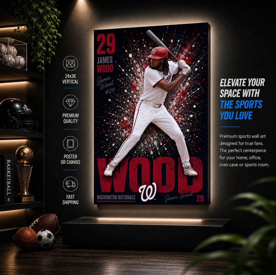 James Wood Nationals Poster or Canvas Wall Art