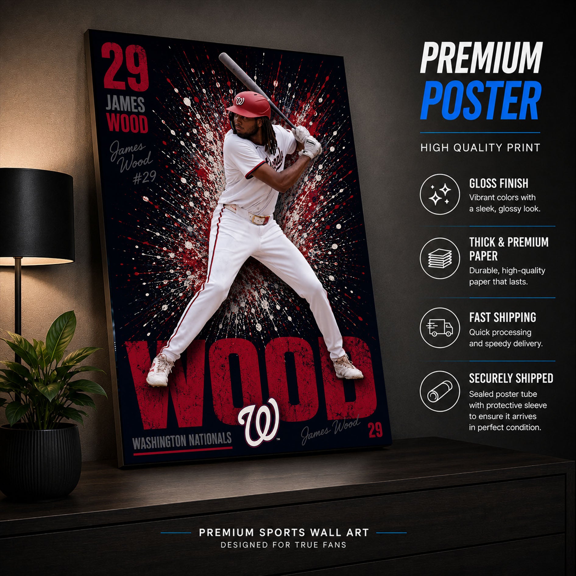 James Wood Nationals Poster or Canvas Wall Art
