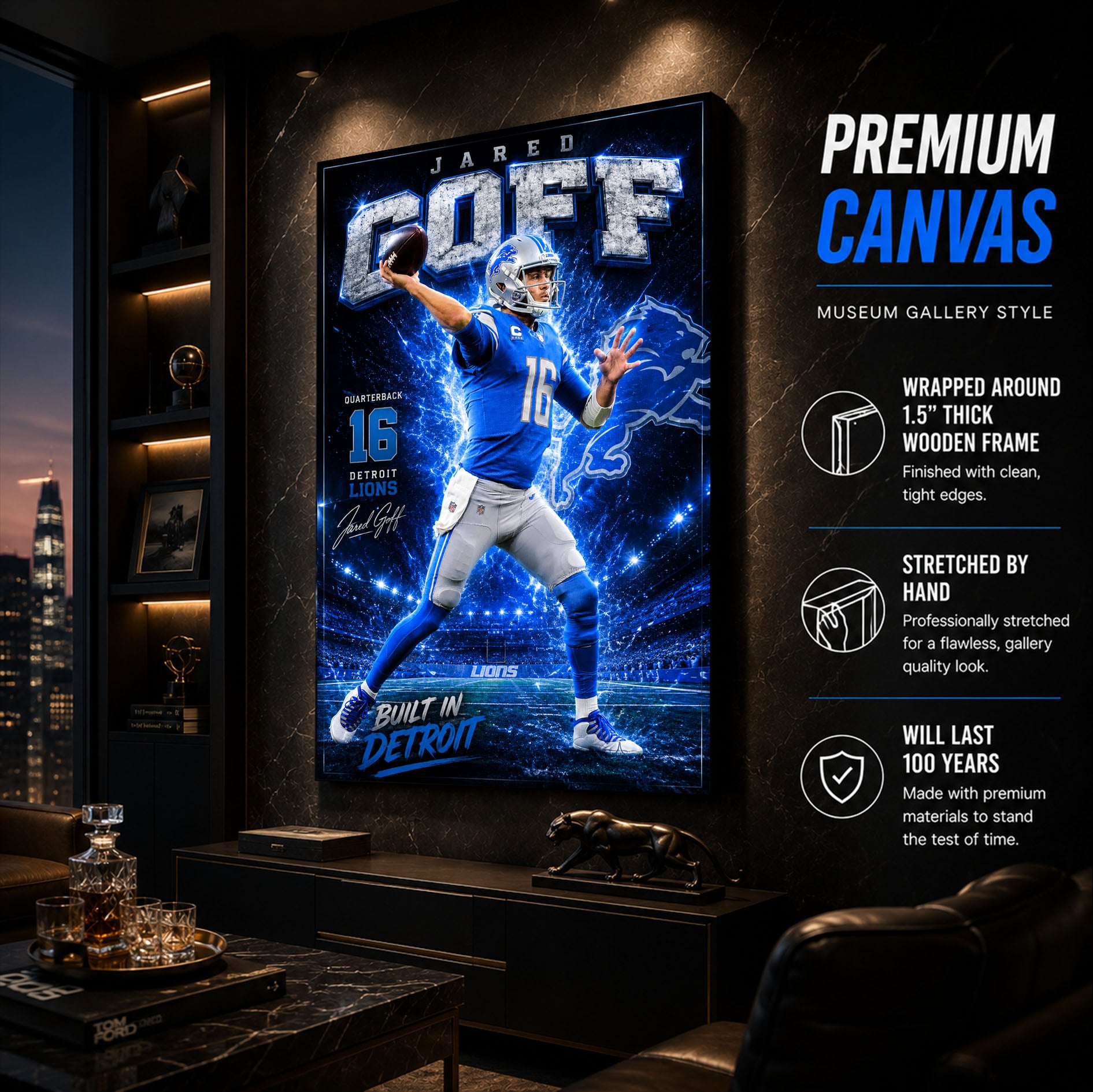 Jared Goff Lions Fan Poster or Canvas Wall Art