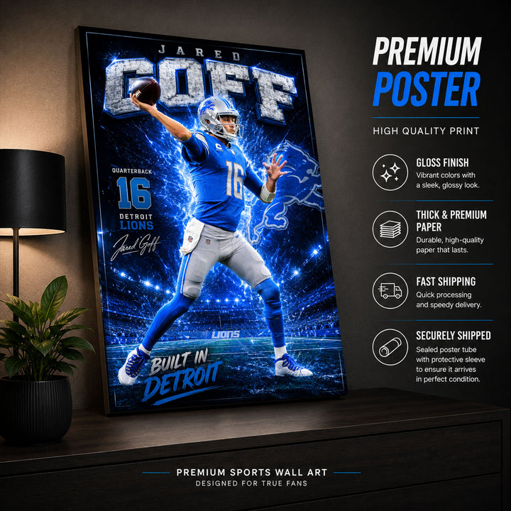 Jared Goff Lions Fan Poster or Canvas Wall Art