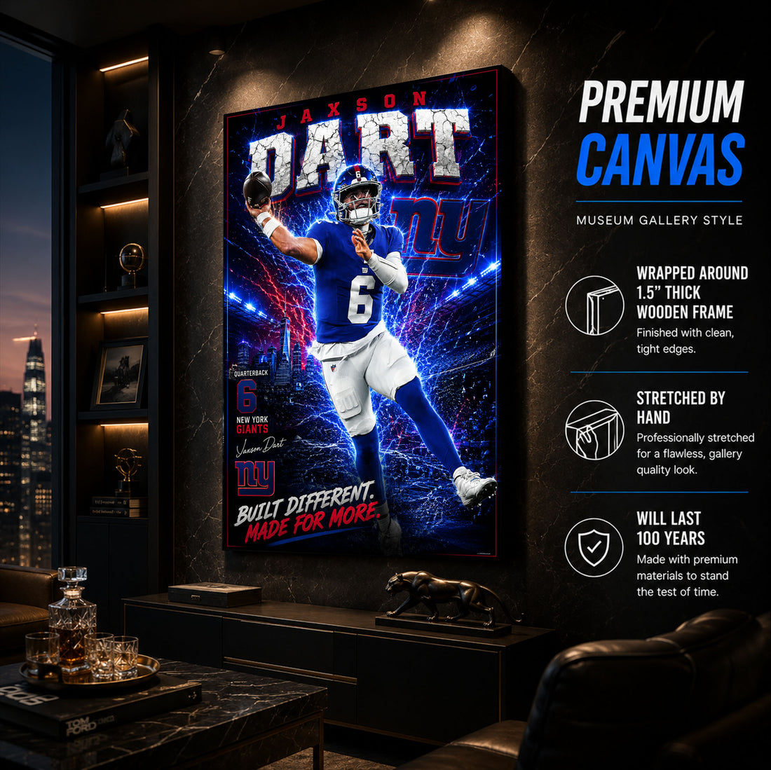 Jaxson Dart Giants Fan Poster or Canvas Wall Art