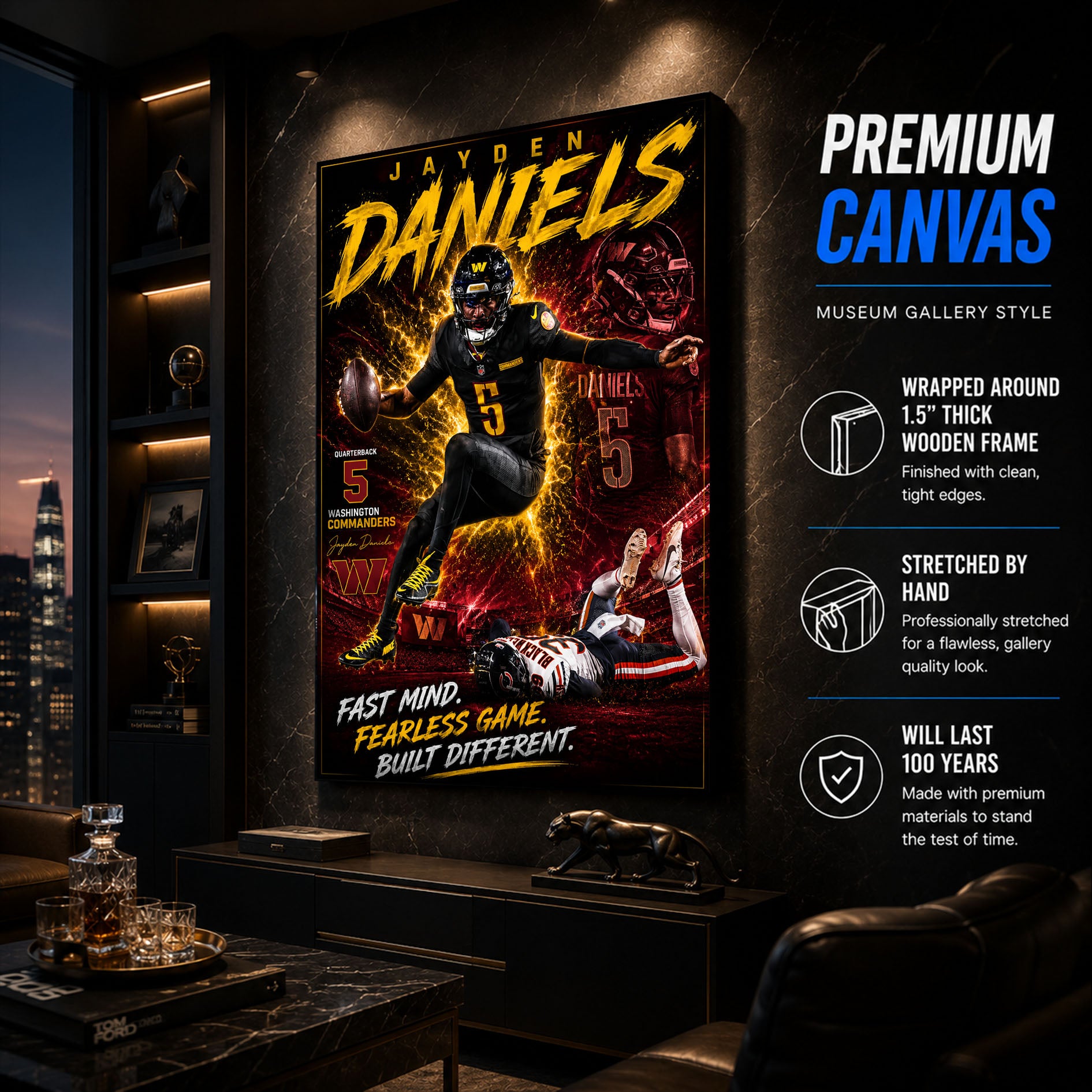 Jayden Daniels Commanders Fan Poster or Canvas Wall Art