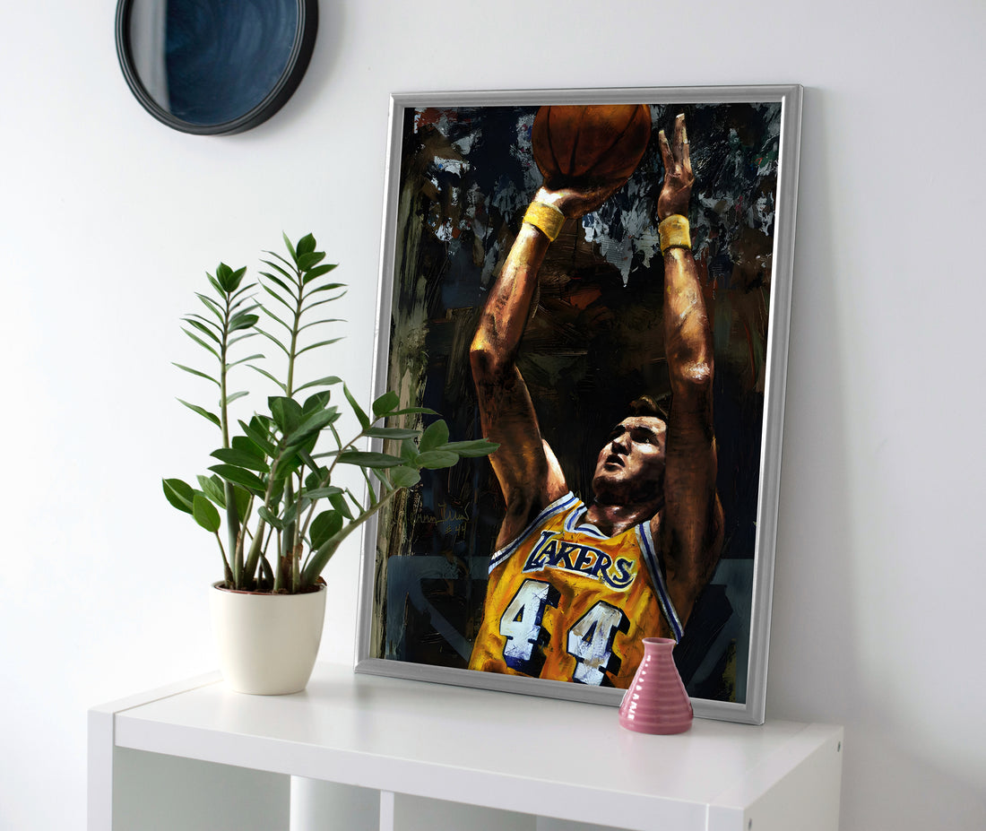 Jerry West Painting Poster or Canvas Wall Art