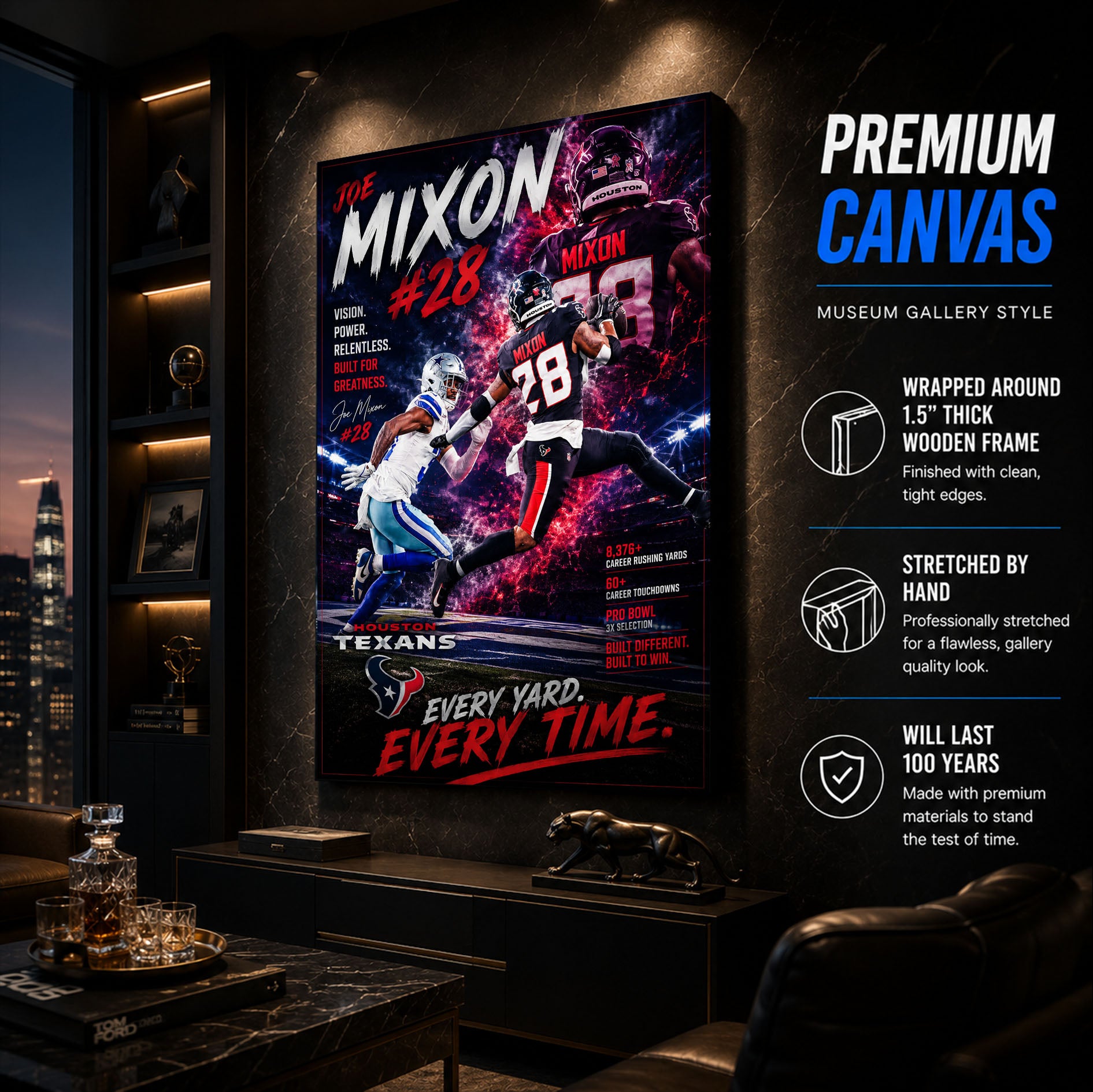 Joe Mixon Texans Fan Poster or Canvas Wall Art