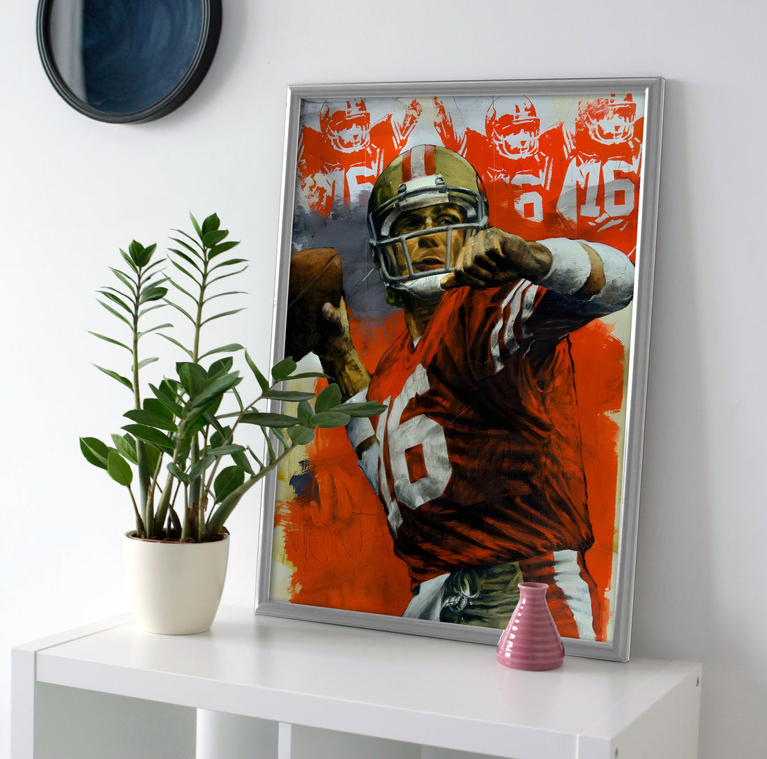 Joe Montana Art Painting Poster or Canvas Wall Art