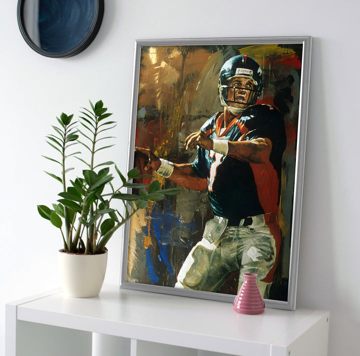 John Elway Painting Poster or Canvas Wall Art