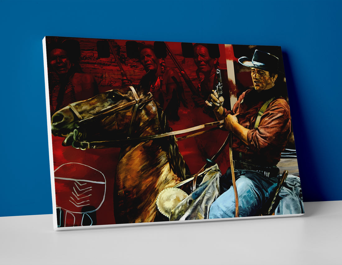 John Wayne Painting Poster or Canvas Wall Art