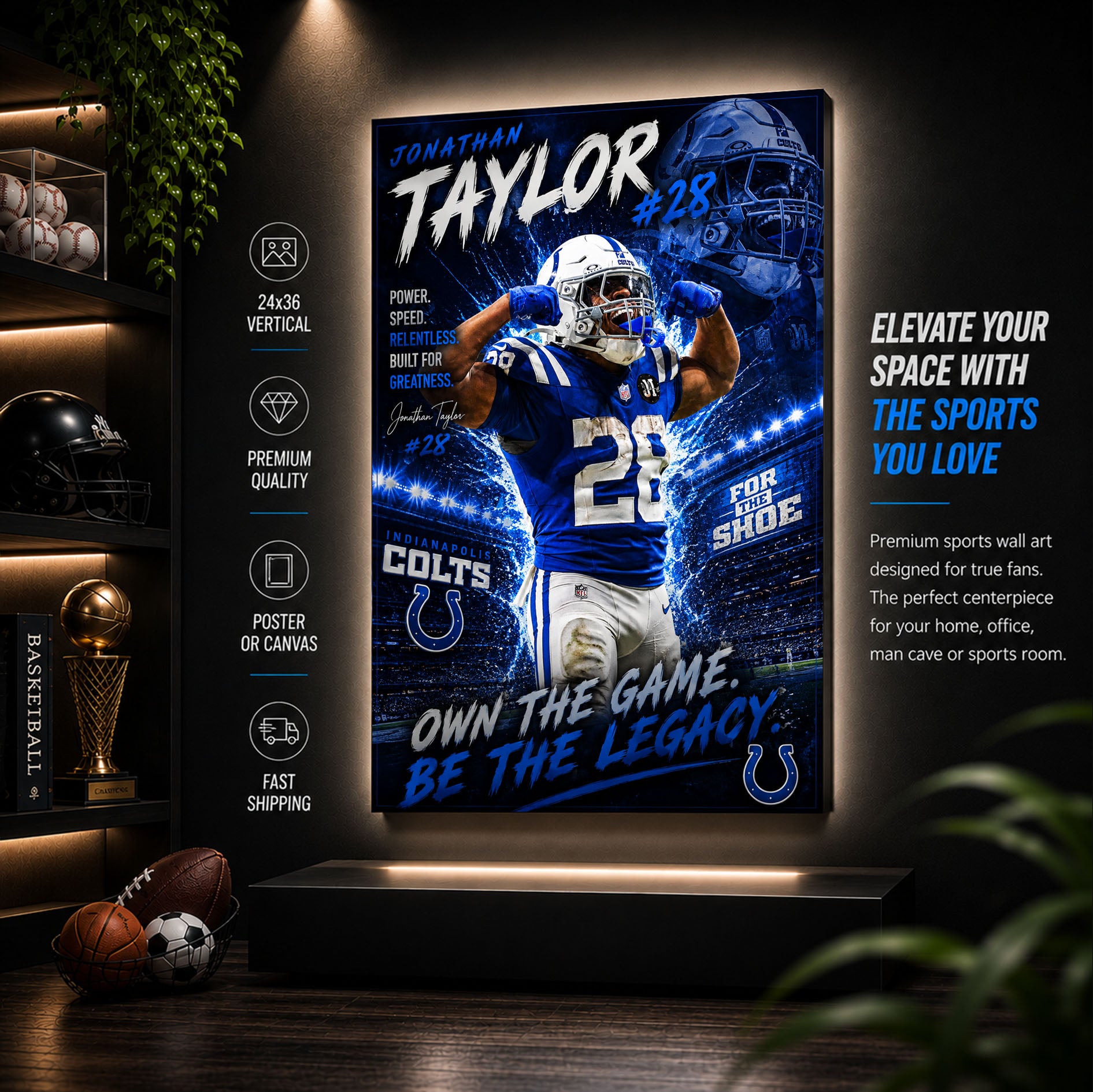 Jonathan Taylor Colts Fan Poster or Canvas Wall Art