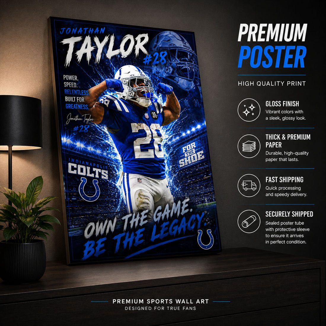 Jonathan Taylor Colts Fan Poster or Canvas Wall Art
